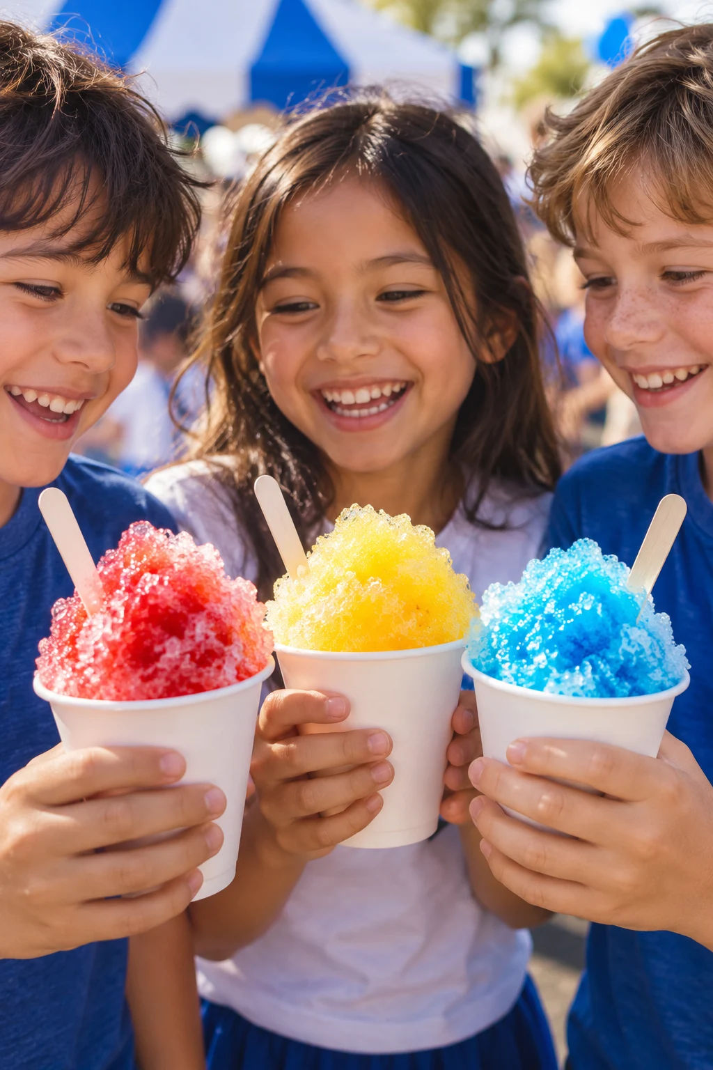 Promotional close-up of colorful shaved ice