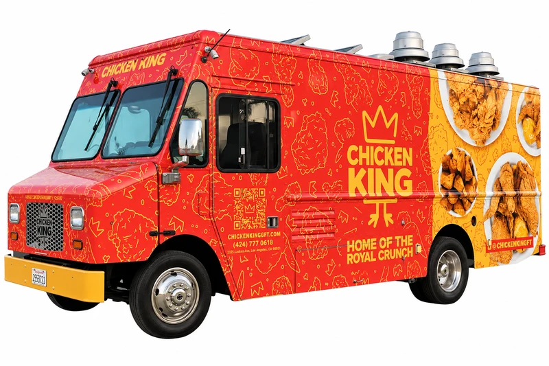 Chicken King food truck — photo-based promotional cutout